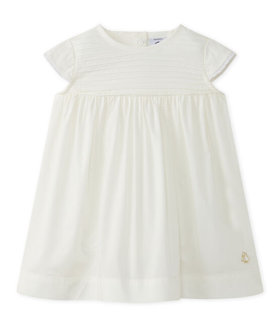 Abito bebé bambina in popeline bianco MARSHMALLOW