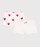 Set da 2 shorty in cotone con stampa a cuori bambino variante 1