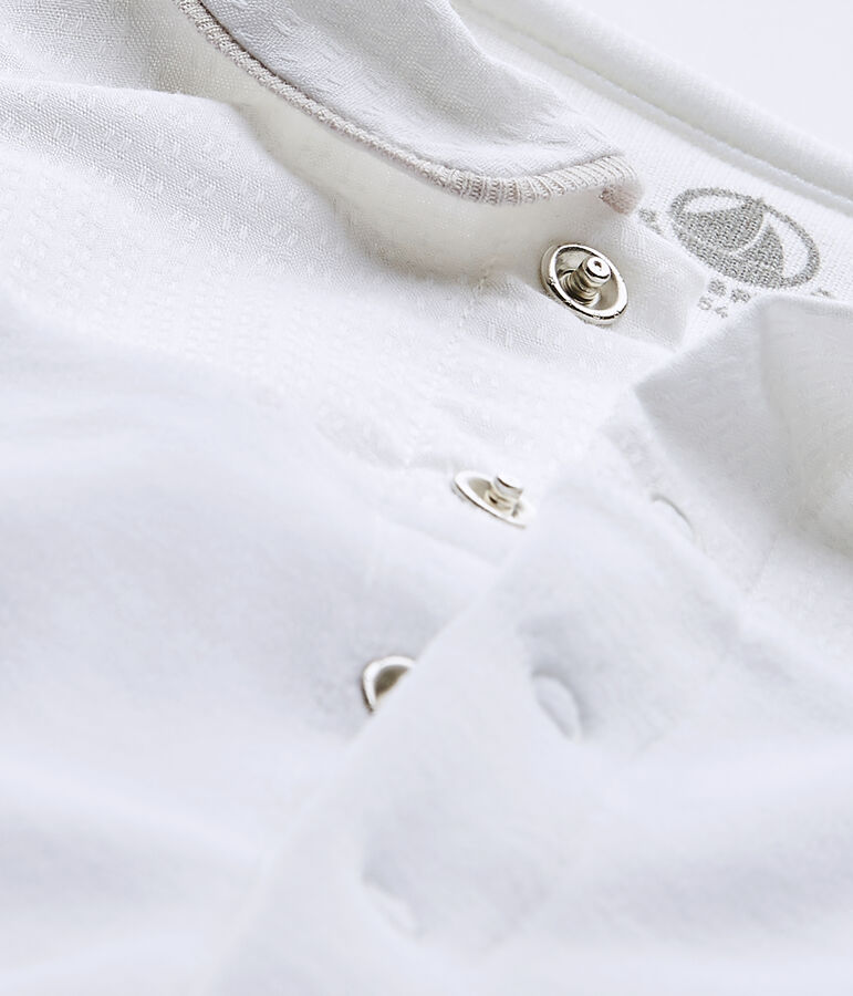 Tutina beb&eacute; unisex in cotone bianco ECUME