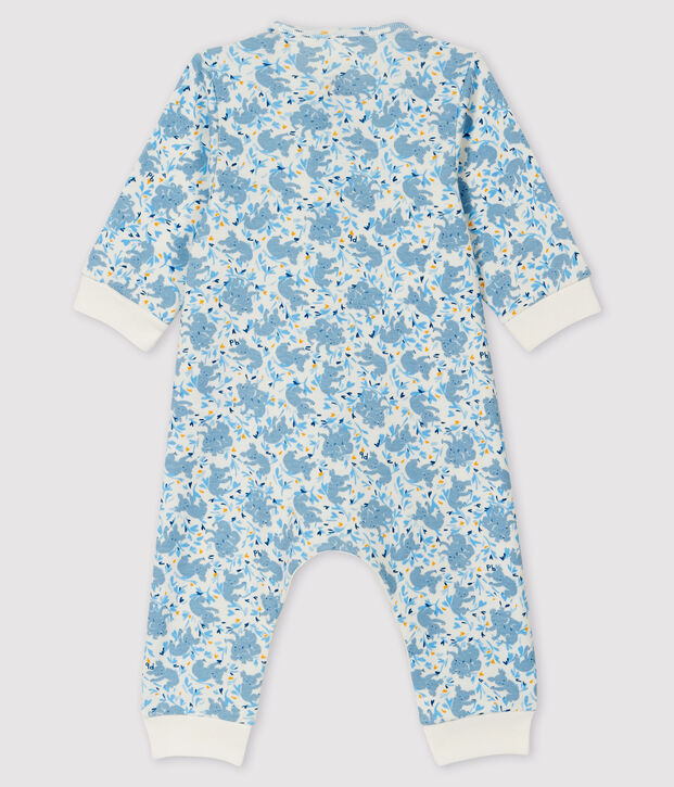 Tutina lunga da neonato a costine fantasia koala. bianco/multicolore