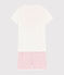 Pigiama corto cavallucci marini bambina in cotone bianco MARSHMALLOW/rosa GRETEL