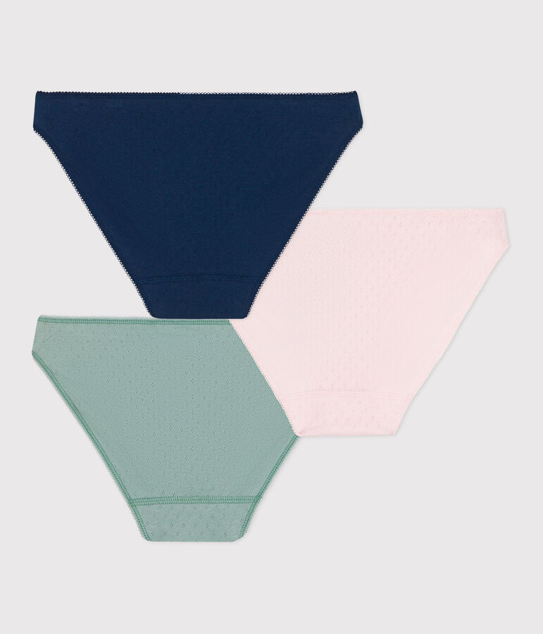 Set da 3 slip in cotone tinta unita donna multicolore