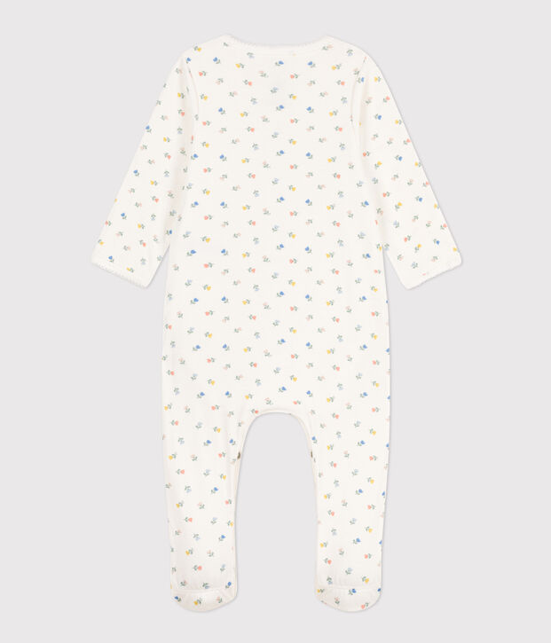 Bodyjama fiori in cotone bianco/multicolore
