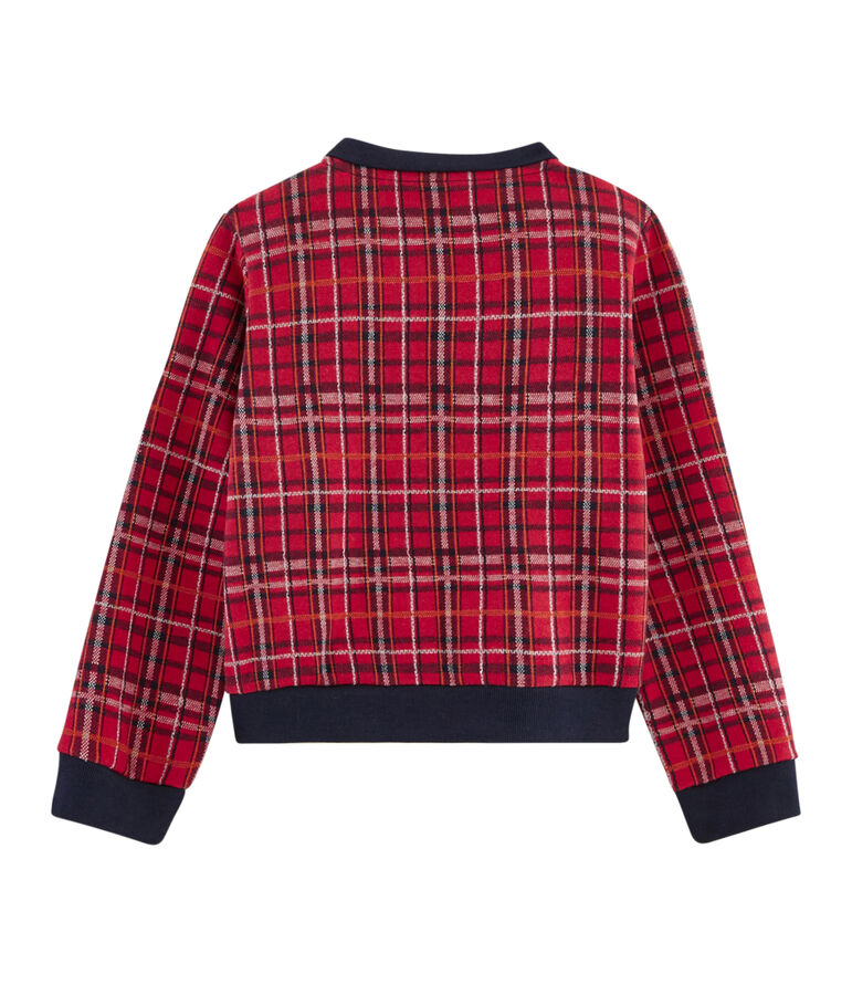Teddy in maglia tartan bambina rosso/multicolore
