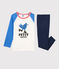 Pigiama con fantasia pulcino bambino in cotone biologico blu BRASIER/bianco MULTICO
