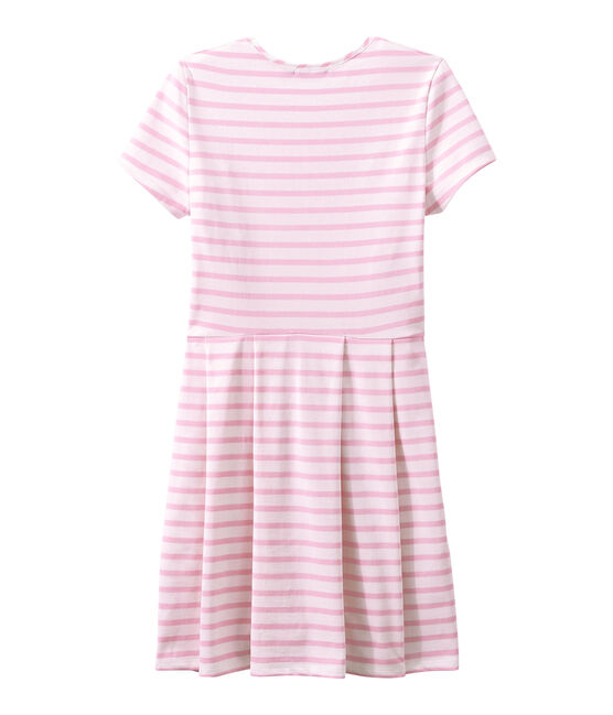 ABITO MANICHE CORTE bianco MARSHMALLOW/rosa BABYLONE