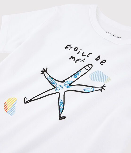 T-shirt Serge Bloch bambino bianco ECUME