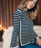 mariniere rigata in jersey pesante donna blu SMOKING/beige COQUILLE