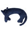 Cuscino pantera in ciniglia blu MEDIEVAL