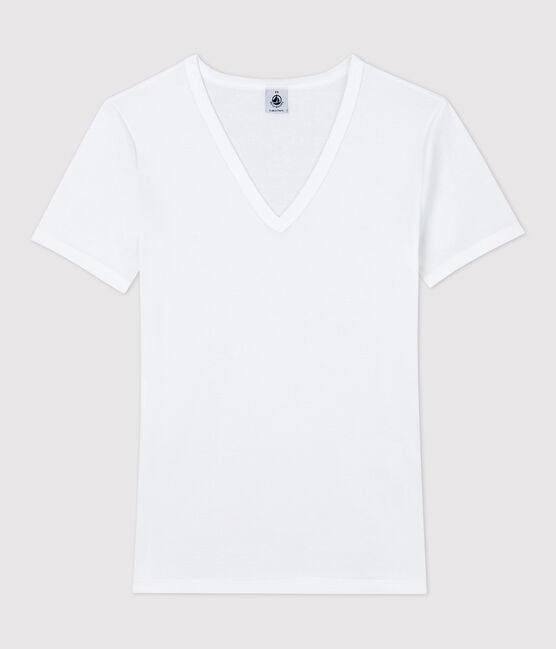 T-shirt scollo a V iconica Donna bianco ECUME