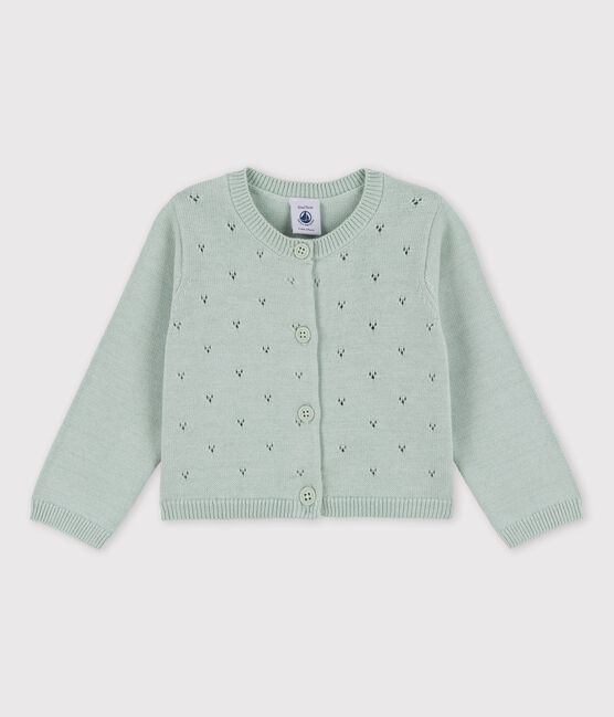 Cardigan bebè in raffinato tricot verde HERBIER