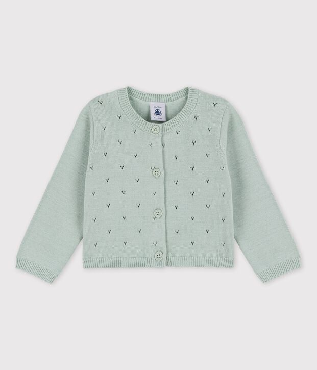 Cardigan beb&egrave; in raffinato tricot verde