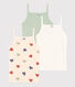 Confezione da 3 canottiere con spalline cuore in cotone bambino