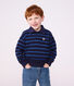 Felpa con colletto a polo in cotone a righe bambino