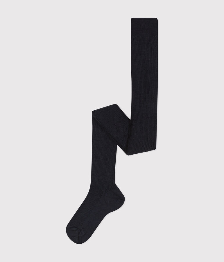 Collant in lana bambino blu