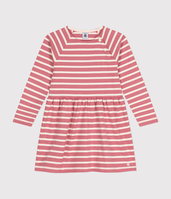 Abito a maniche lunghe in cotone spesso bambina rosa ROSEWOOD/ AVALANCHE