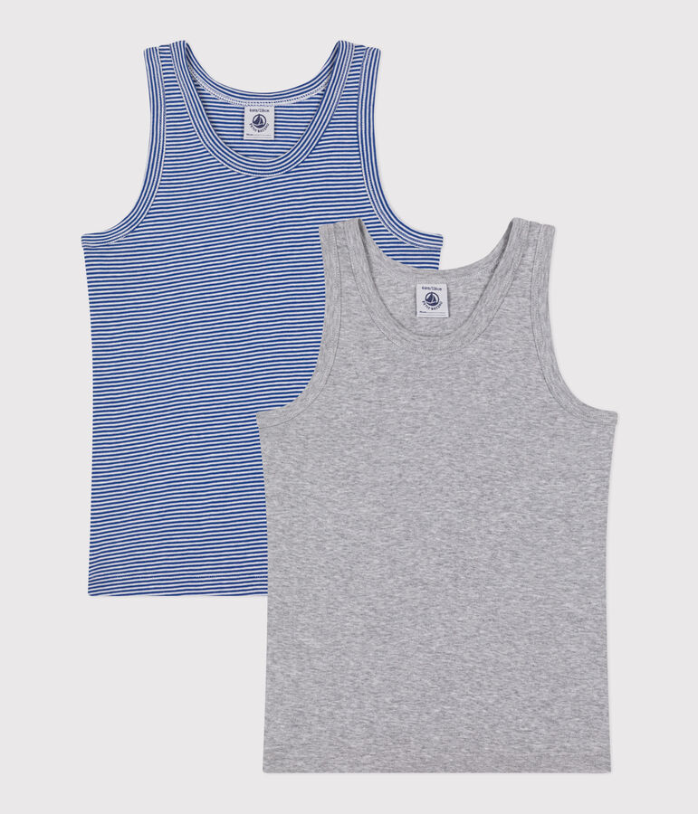 Set di 2 canotte in cotone a righe bambino multicolore