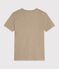 T-shirt a maniche corte in cotone tinta unita donna beige