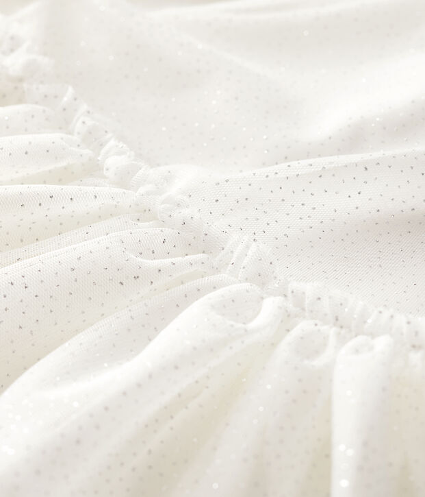 Abito da cerimonia in tulle bambina bianco/grigio