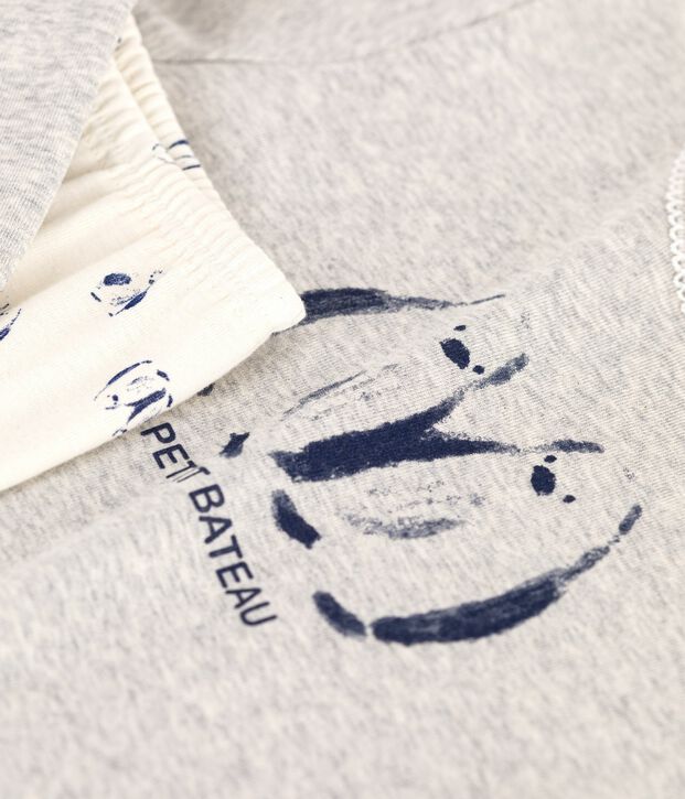 Pigiama in cotone con pinguini stampati bambino grigio/multicolore