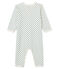 Tutina senza piedi a costine bebè femmina bianco MARSHMALLOW/blu CONTES