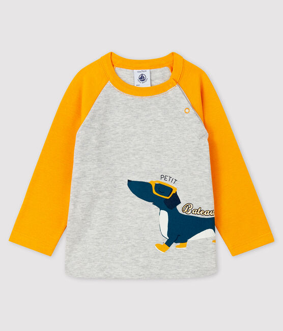 T-shirt bebè maschio grigio BELUGA/giallo BOUDOR