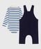 Set regalo con salopette e body in cotone neonato variante 1