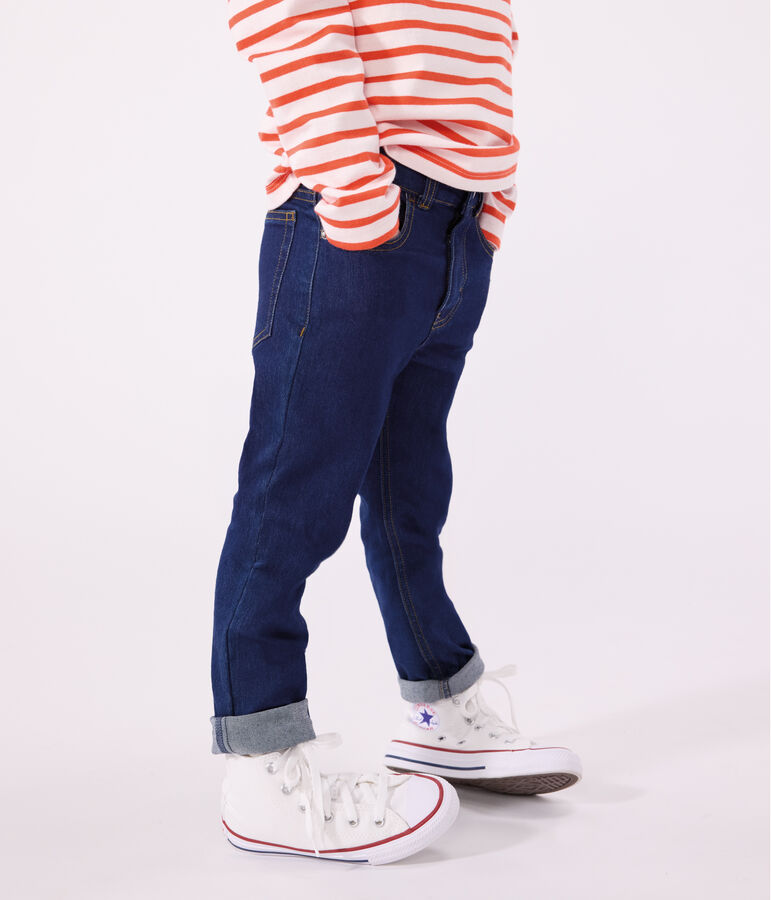 Pantaloni slim in denim bambina blu