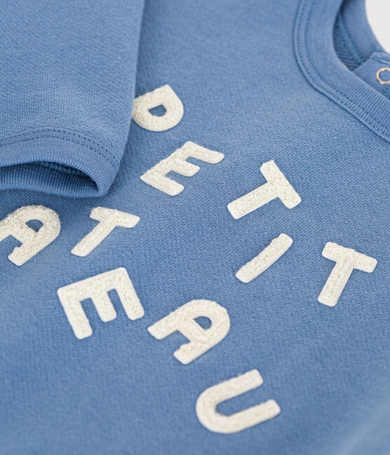 Maglia in tessuto felpato neonato blu BEACH