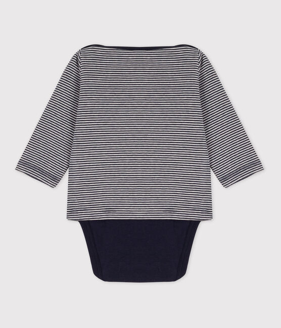 Body a t-shirt in cotone bebè blu SMOKING/bianco MARSHMALLOW