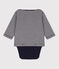 Body a t-shirt in cotone bebè blu SMOKING/bianco MARSHMALLOW