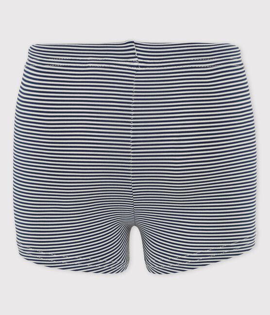 Shorts mare in materiale riciclato per bebè blu MEDIEVAL/bianco MARSHMALLOW