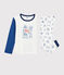 Pigiama motivo Parigi bambino a costine bianco MARSHMALLOW/blu BLEU/ MULTICO