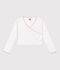 Cardigan con incrocio in cotone tinta unita bambina bianco
