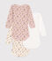 Set di 3 body a maniche lunghe in cotone a fiori neonato variante 1
