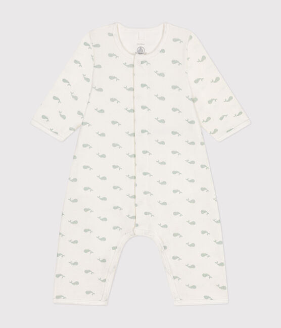 Bodyjama senza piedi in cotone neonato bianco MARSHMALLOW/ HERBIER