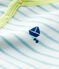 Tutina pigiama a righe blu bebé in ciniglia bianco MARSHMALLOW/blu TIKI