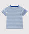 T-shirt a righe in cotone bambina - bambino bianco MARSHMALLOW/blu PERSE