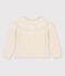 Pullover bambina in lana e cotone beige JERRYCAN MOULINE/ MARSHMALLOW