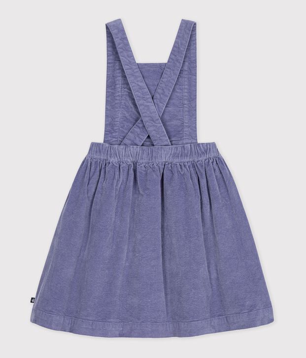 Abito salopette in velluto tinta unita bambina viola