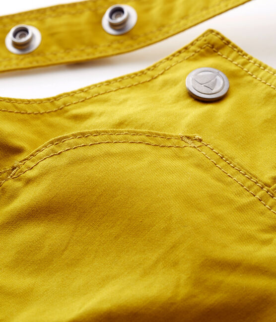 Salopette corta bambino in twill verde BAMBOO