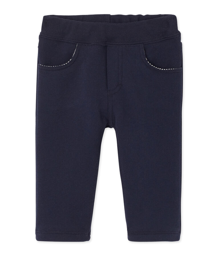 Pantaloni per beb&eacute; maschio in molleton blu