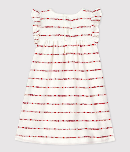 Abito body jacquard per bébé in cotone biologico bianco MARSHMALLOW/rosso TERKUIT