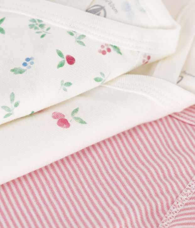 Set da 3 body incrociati a maniche corte in cotone con stampa neonato multicolore