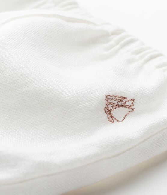 Culotte bloomer bebè bambina in lino bianco MARSHMALLOW