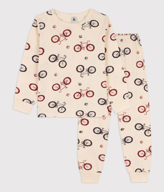 Pigiama di cotone per bimba / bimbo, con fantasia bici bianco AVALANCHE/ MULTICO