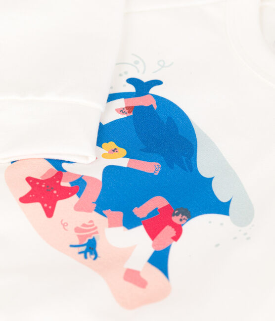 Felpa bebè Petit Bateau x Water Family bianco MARSHMALLOW