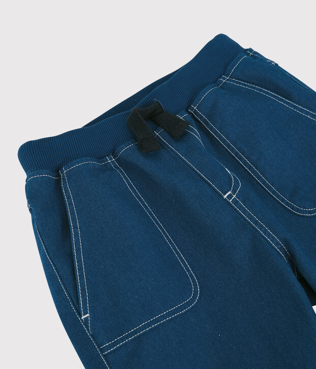 Pantaloni regular in serge bambino blu