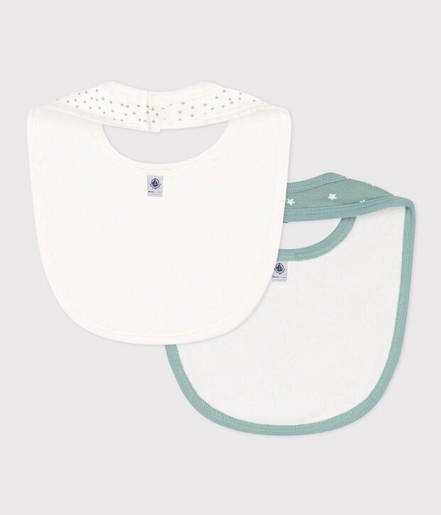 Confezione da 2 bavaglini di cotone con stampa per neonati multicolore