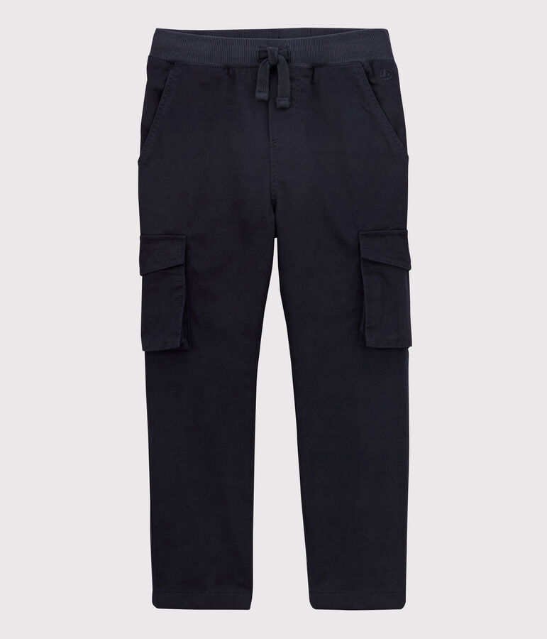 Pantaloni in gabardine bambino blu